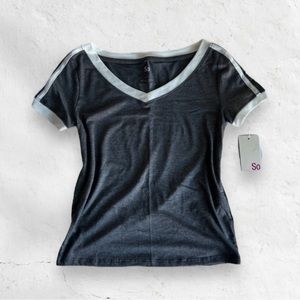 grey soft varsity tee